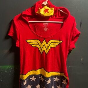 Red Wonder Woman Hooded T-Shirt